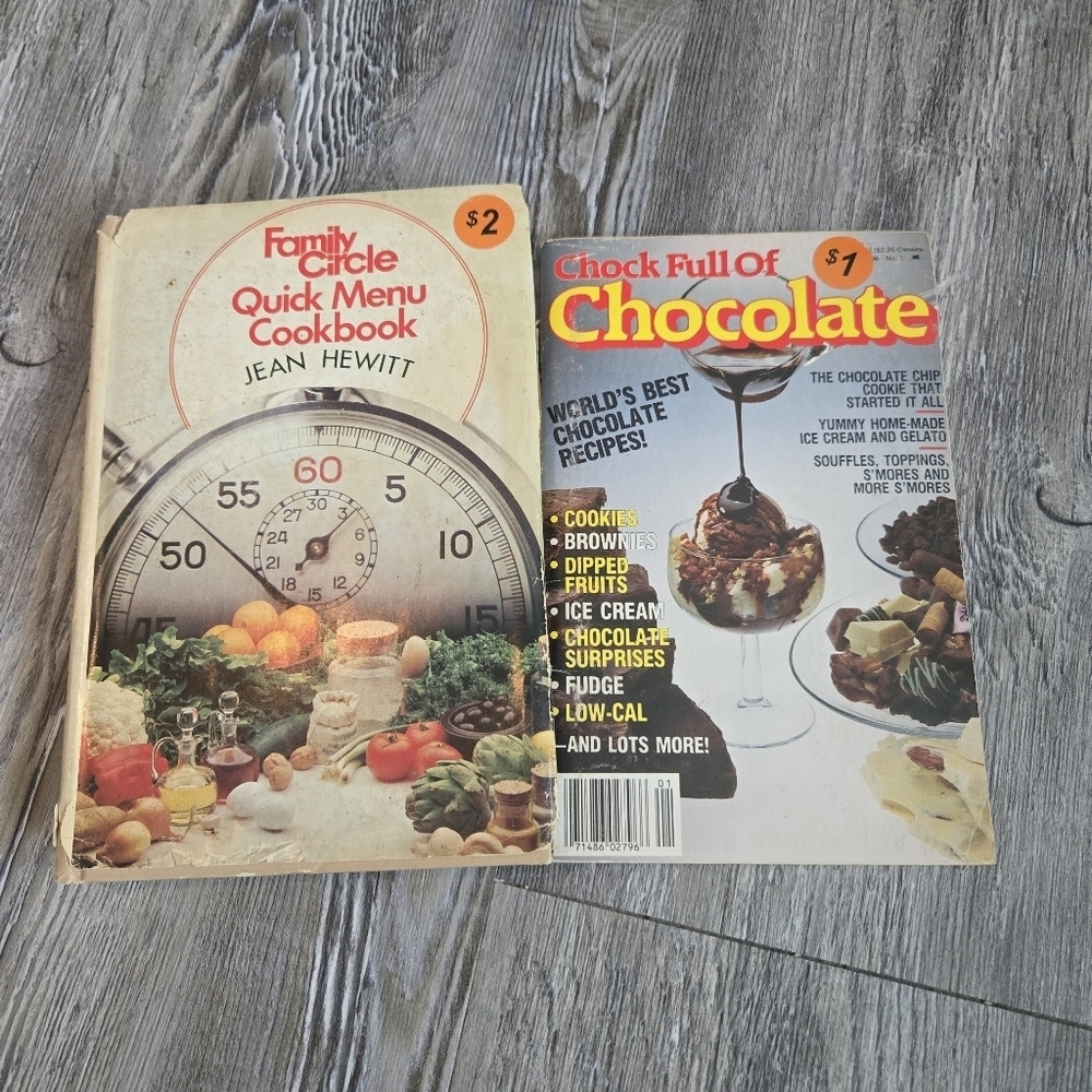 Vintage Cookbook Set: Quick Menu & Chocolate Recipes